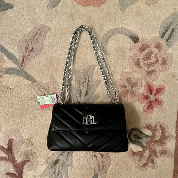 Badgley Mishka black vegan leather crossbody bag. NWT - Picture 3 of 9